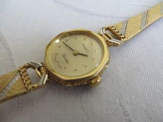 Unikat Regent Formatic Damen Armbanduhr Schweiz Quarz Gold Saphir Glas Läuft Bild