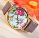 Hohe Qualität Frauen Mädchen Genf Kunstleder Rose Blume Quarz Uhren Armbanduhren Bild 9