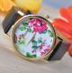 Hohe Qualität Frauen Mädchen Genf Kunstleder Rose Blume Quarz Uhren Armbanduhren Bild 5