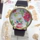Hohe Qualität Frauen Mädchen Genf Kunstleder Rose Blume Quarz Uhren Armbanduhren Bild 6