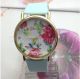Hohe Qualität Frauen Mädchen Genf Kunstleder Rose Blume Quarz Uhren Armbanduhren Bild 8