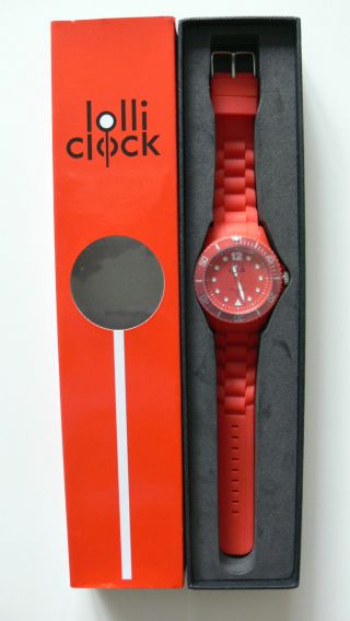 Stylische Lolli Clock Armbanduhr In Rot,  Ovp Trendy Bild