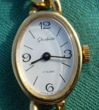 Klassische Gub Ddr Glashütte Uhr Armbanduhr Damen 17 Rubis Sammlerstück Double Bild