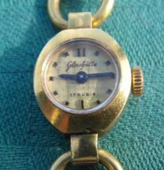 Klassische Gub Ddr Glashütte Uhr Armbanduhr Damen 17 Rubis Sammlerstück Plaque Bild