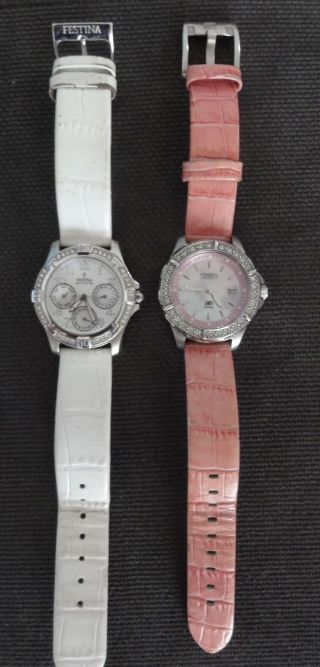 2 Schöne Uhren Von Festina Und Fossil Bild