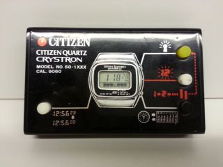 RaritÄt Uhr Uhrmacher Citizen Quartz Crystron Cal 9060 Model 50 - 1xxx Ausstellung Bild