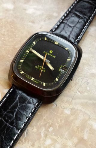 Junghans Armbanduhr Vintage Lederband Sammler Edel Uhr Bild