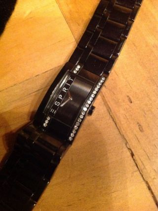 Esprit Armbanduhr,  Uhr,  Schwarz Mit Schmucksteinen Schick Und Kaum Getragen Bild