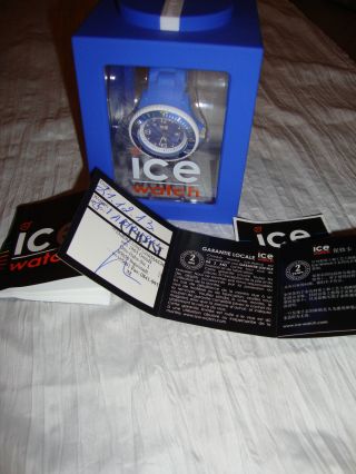 Ice Watch 100 Blau/weiß Unisex Mit Nie Getragen Wie Bild
