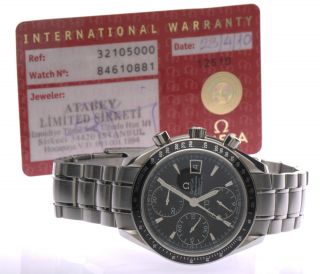 Omega Speedmaster Chronograph Chronometer Date Steel 3210.  50.  00 Certificate 2010 Bild