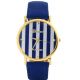 Klassische Frauen Genf Dark Blue Striped Kunstleder Analog Quarz Armbanduhren Armbanduhren Bild 10