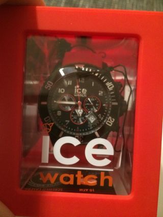 In Orginal Verpackung Swatch Ice Chrono In Rot Schwarz Bild