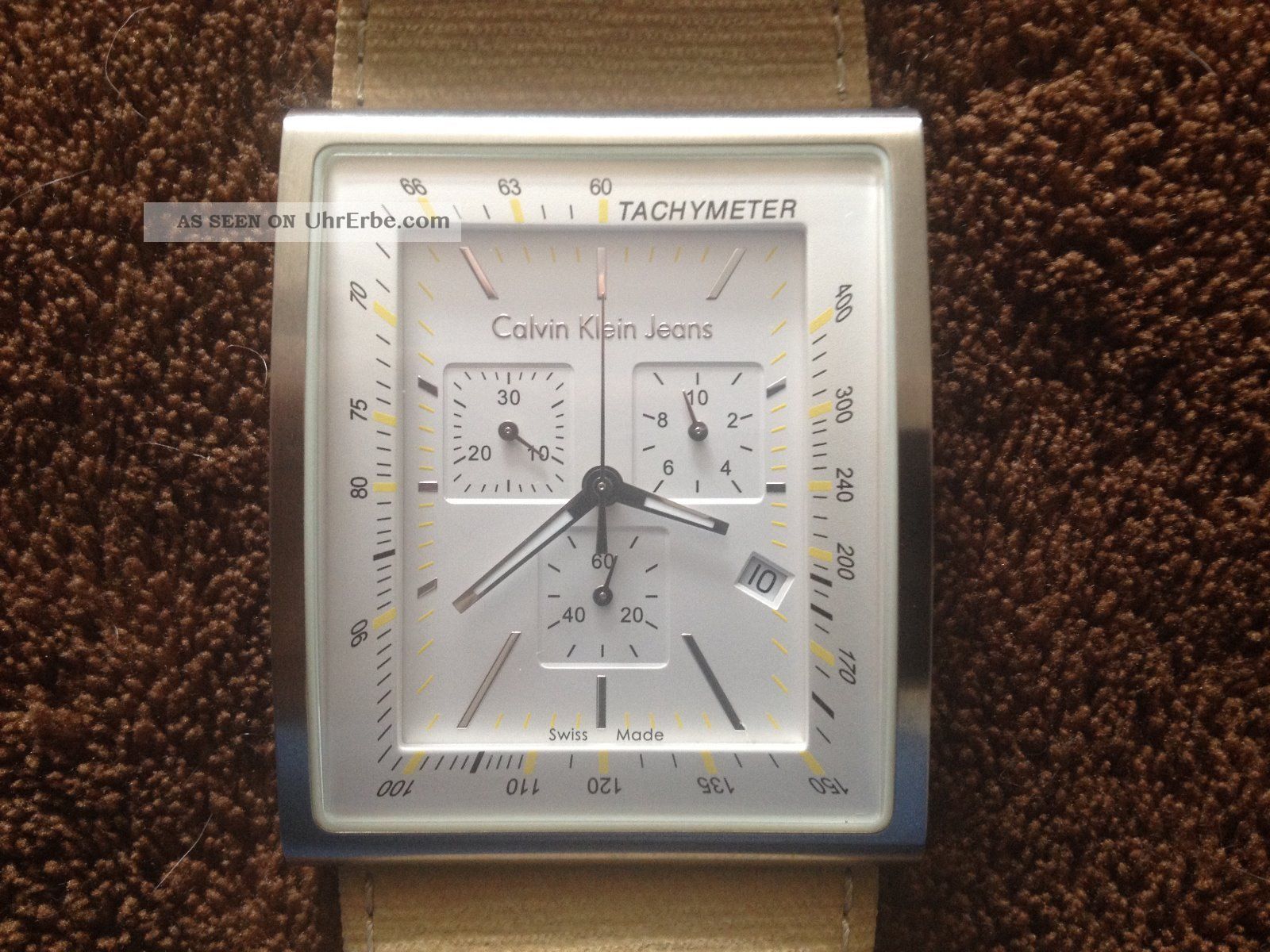 Calvin Klein Jeans Uhr Chronograph Swiss Made 30m/100ft K42171 Armbanduhren Bild