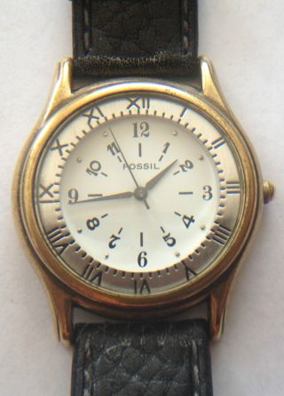 Fossil Ec - 8748 Armbanduhr MessinggehÄuse Messing Uhr Rar Selten Bild