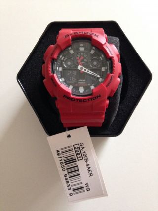 G - Shock Uhr - Ga - 100b - 4aer In Rot - Wie - Und Rechnung Bild