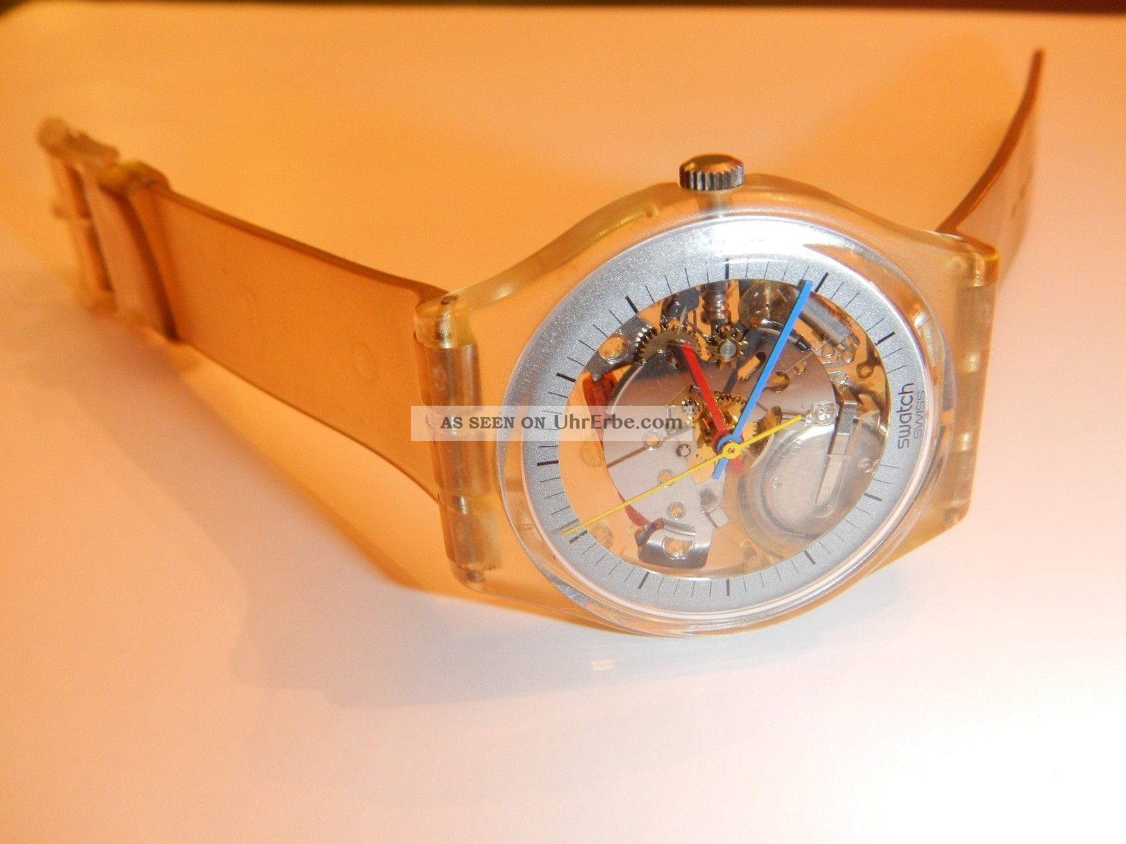 Vintage Swatch Watch Jelly Fish (gk100re) Red Hour Hand