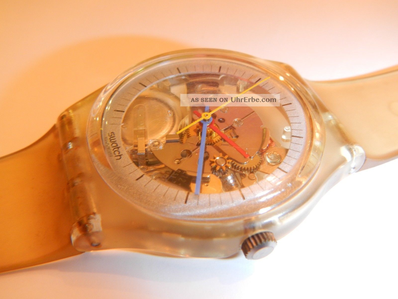 Vintage Swatch Watch Jelly Fish (gk100re) Red Hour Hand