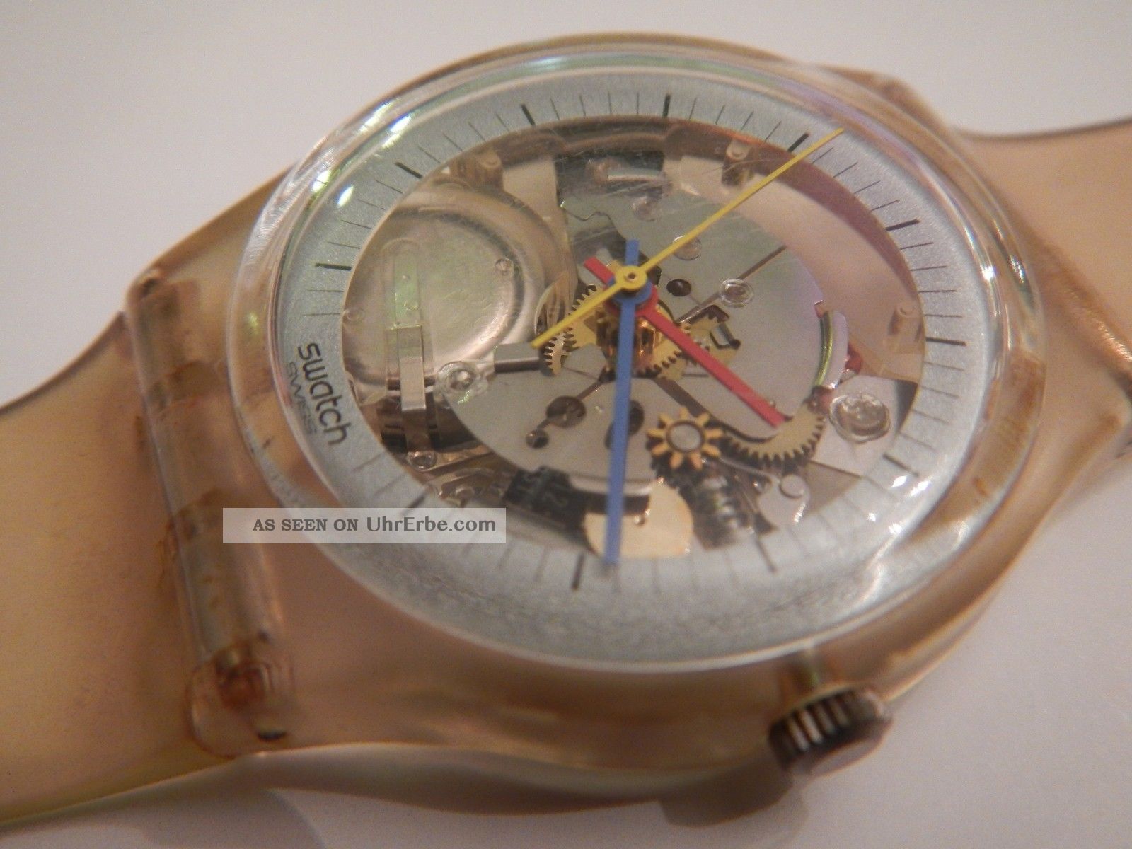 Vintage Swatch Watch Jelly Fish (gk100re) Red Hour Hand