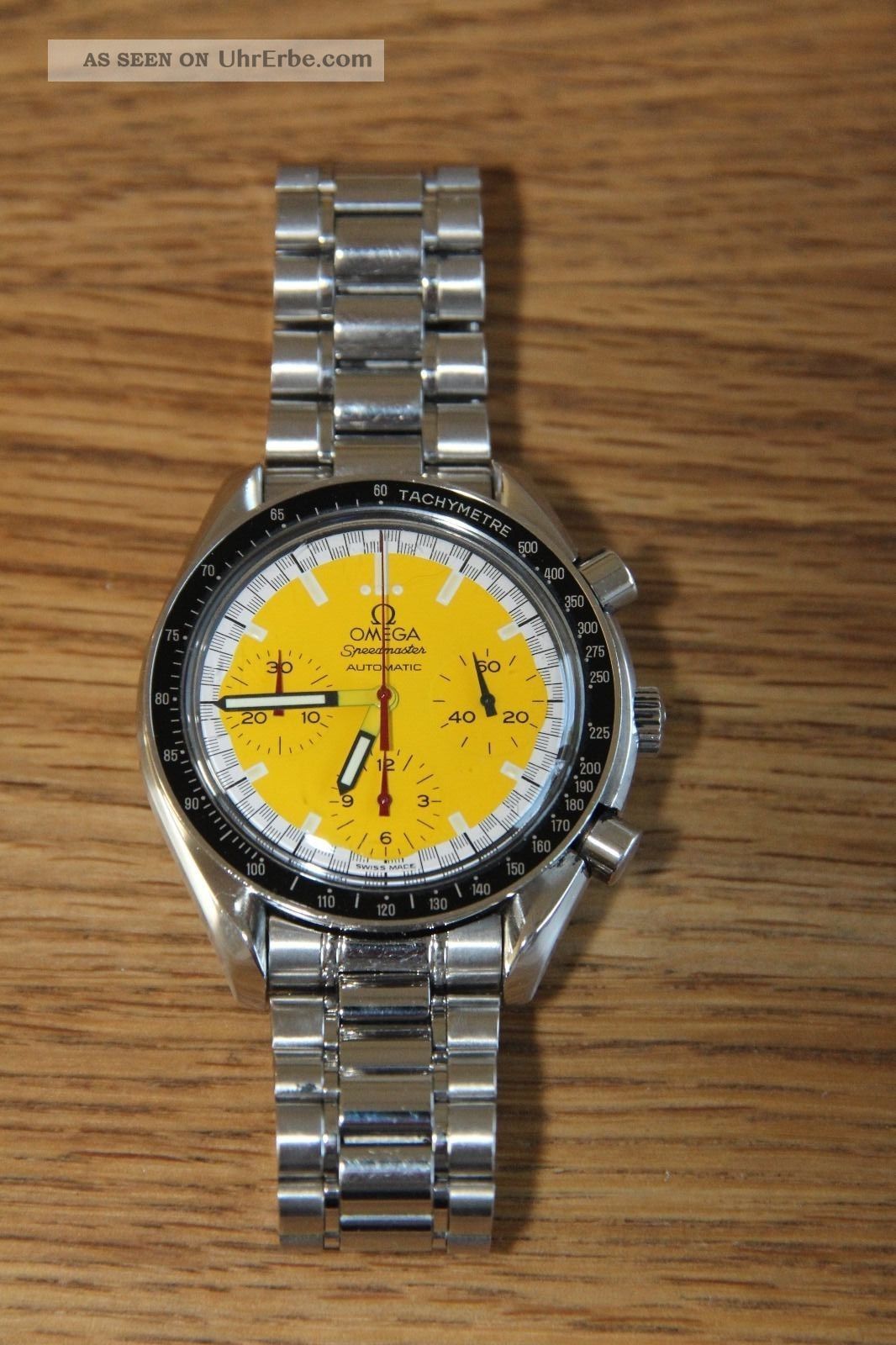 omega speedmaster michael schumacher yellow