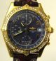 Breitling Chronomat 18 Kt Gold Mit Krokolederband Ref K13050.  1, Armbanduhren Bild 3