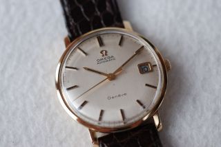 Omega Geneve 14k 585 Gelbgold Automatic Uhr Hau Cal.  565 Top Vintage Bild