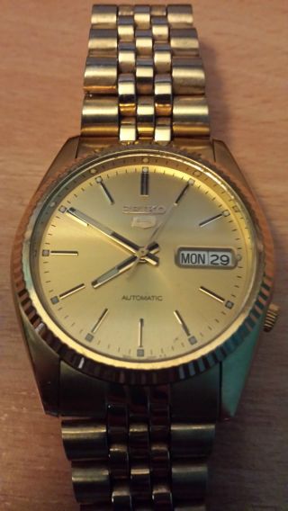 Seiko Armbanduhr Automatic Vergoldet,  30m Wasserdicht, Bild