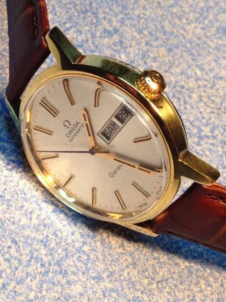Omega Geneve Automatic Herren Armband Uhr Swiss Made 20 Ω Vergoldet Bild