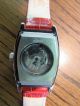 Carucci Damen Uhr Armbanduhr Rot Edelstahl Automatik Aufzug Lederband Ovp Armbanduhren Bild 3