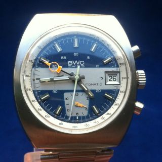 Bwc Chronograph Automatic Lemania 1340,  6 Händen Seltene Uhr Für Sammler Bild