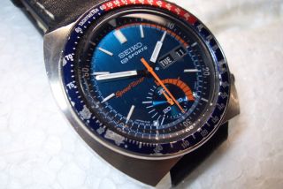 Seiko 5 Sports Speed Timer Chronograph Herren Armbanduhr 70 ' Er Jahre Gebr.  Zust. Bild