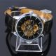 Soki Schwarz Mechanische Analog Herren Leder Armband Automatik Uhr F99 Armbanduhren Bild 2
