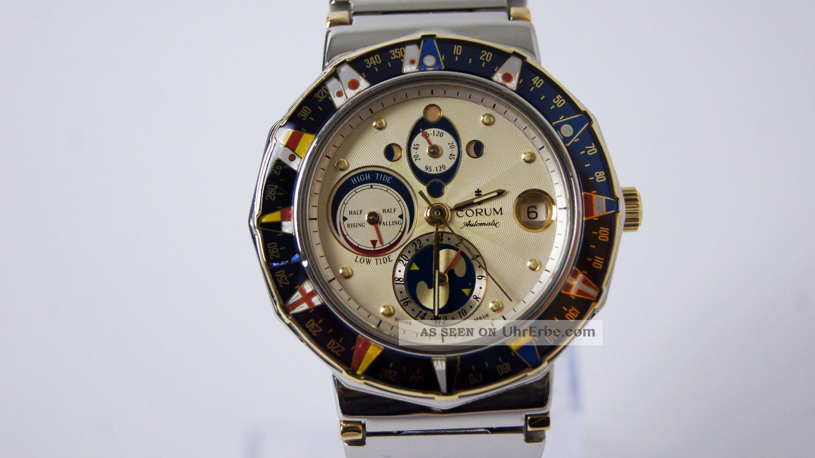 Corum Admirals Cup Marees Automatik Stahl/gold 18k Mondphase Armbanduhren Bild