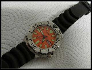 Seiko Scuba Orange Kautschuk Armbanduhr Diver ' S 200 Automatik Bild