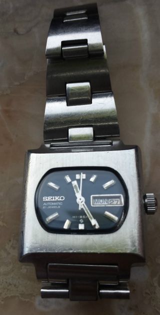 Seiko Automatic Armbanduhr Metallband Vintage Bild