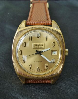 Herren - Armbanduhr Aus Glashütte,  Automatik Mit Datum,  Um 1970 Bild