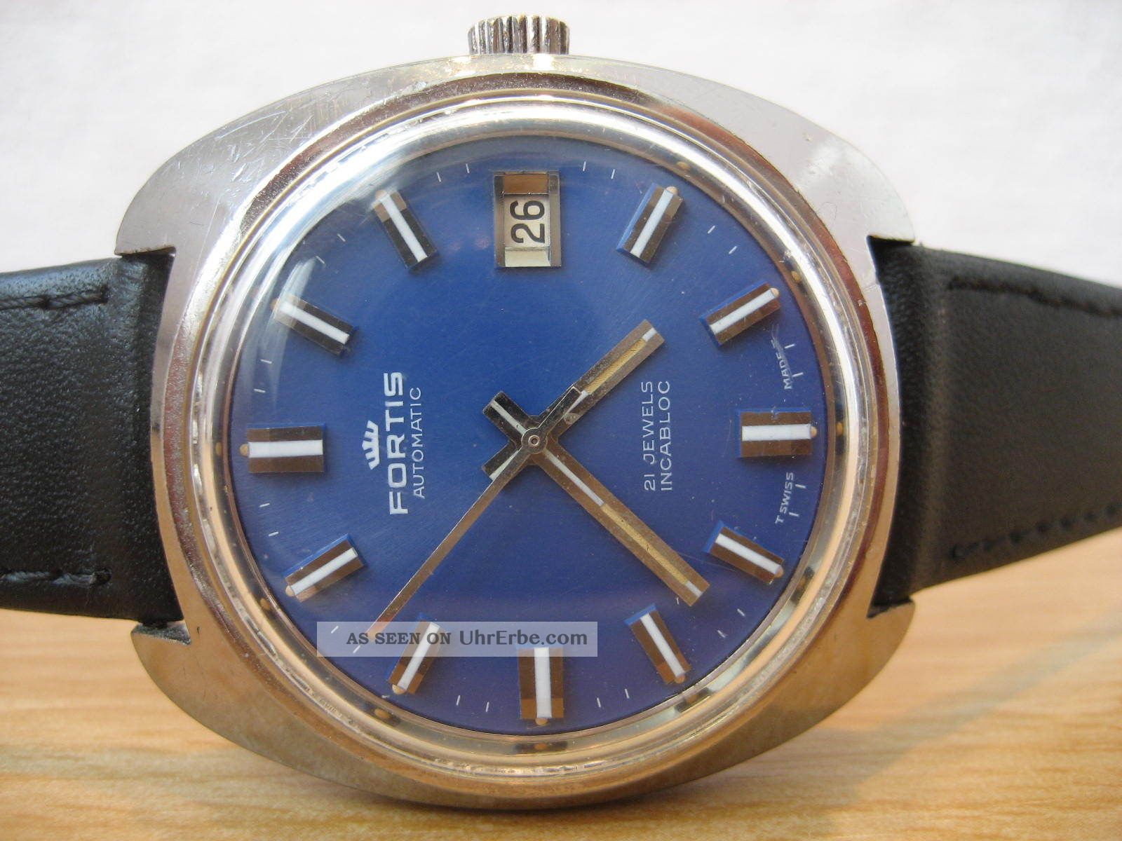 Fortis Automatic,  Herrenarmbanduhr,  Verchromt Mit Stahlboden,  Datum,  Sehr Schön Armbanduhren Bild
