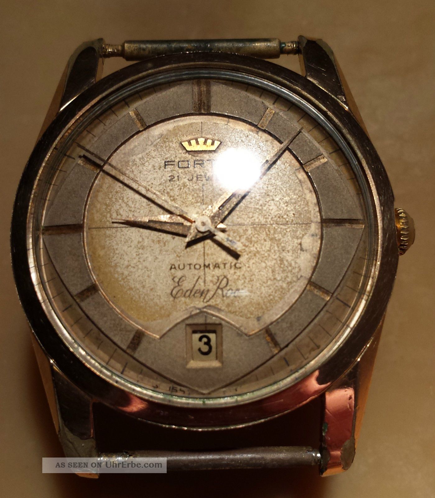 Fortis Eden Roc Vintage Swiss Made Herrenarmbanduhr,  21 Jewels Armbanduhren Bild