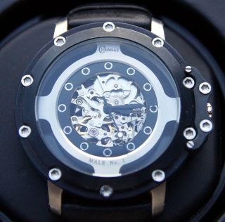 Chronas Male No 1 - Top Edle Skelett Uhr - Miyota Automatik - Mit Uhrenwender Bild