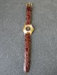 Vintage Zentra Schwebering Automatik Herren Damen Uhr Lederband Armbanduhren Bild 4