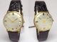 Anker Automatic Goldene Vintage Herrenuhr Mit Datum & Neuem Kroko Lederband Armbanduhren Bild 1