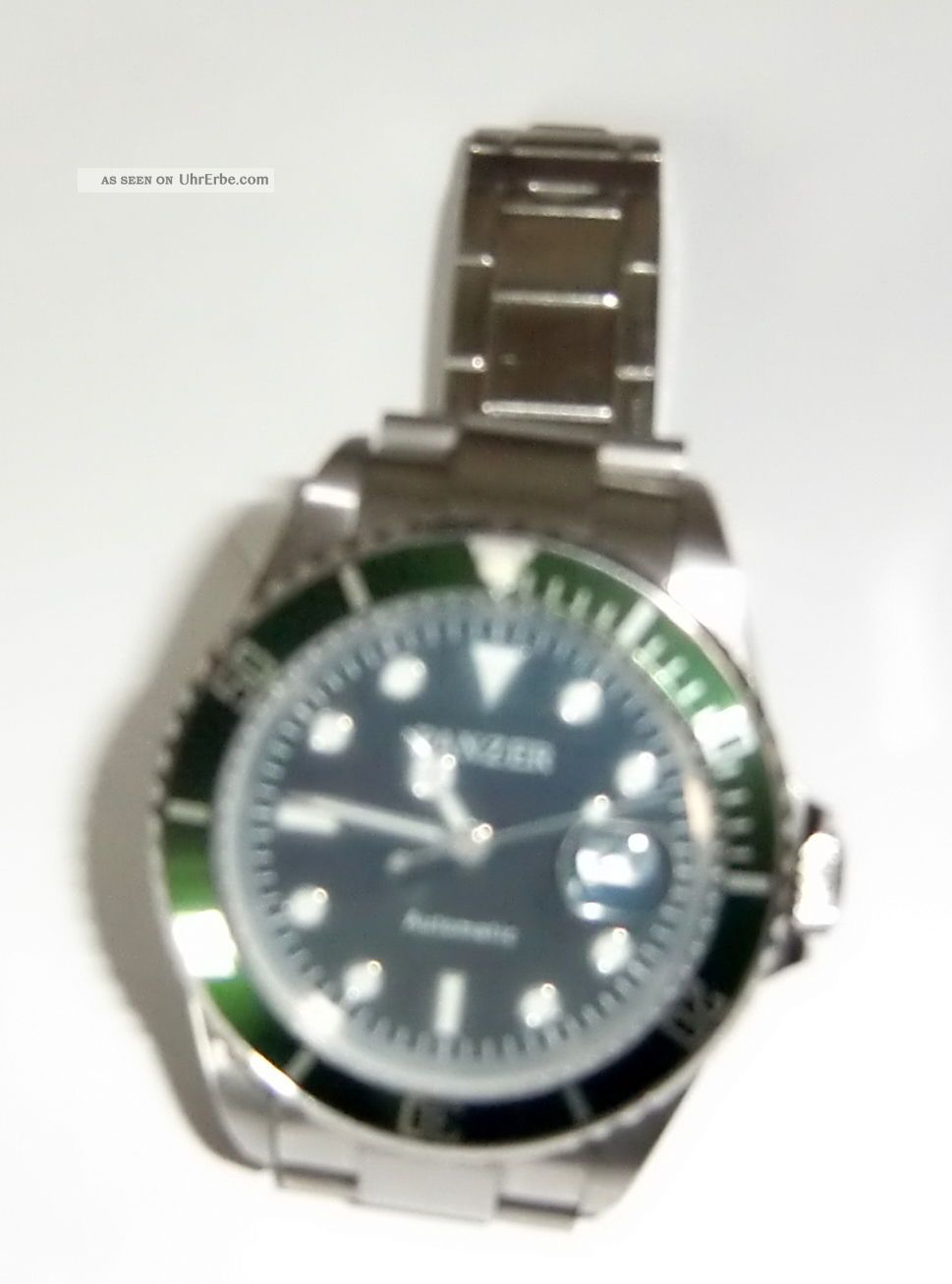 Automatik Uhr Mit Grüner Lünette Armbanduhren Bild