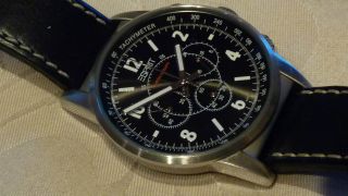 Esprit Herrenuhr Uhr Mit Chronograph Lederarmband Mit Ovp Und Gebrauchsanweisung Bild