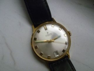 Vintage Junghans 17 Jewels Handaufzug Herren Uhr Vergoldet,  LÄuft Bild