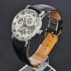 Soki Silber Handaufzug Mechanische Analog Herren Leder Armband Uhr F02 Armbanduhren Bild 1
