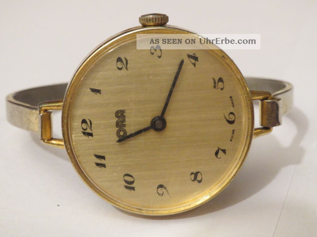 Schöne Modeuhr Ora Swiss Handaufzugswerk Läuft 70er Jahre Spangenuhr Geschenk Armbanduhren Bild