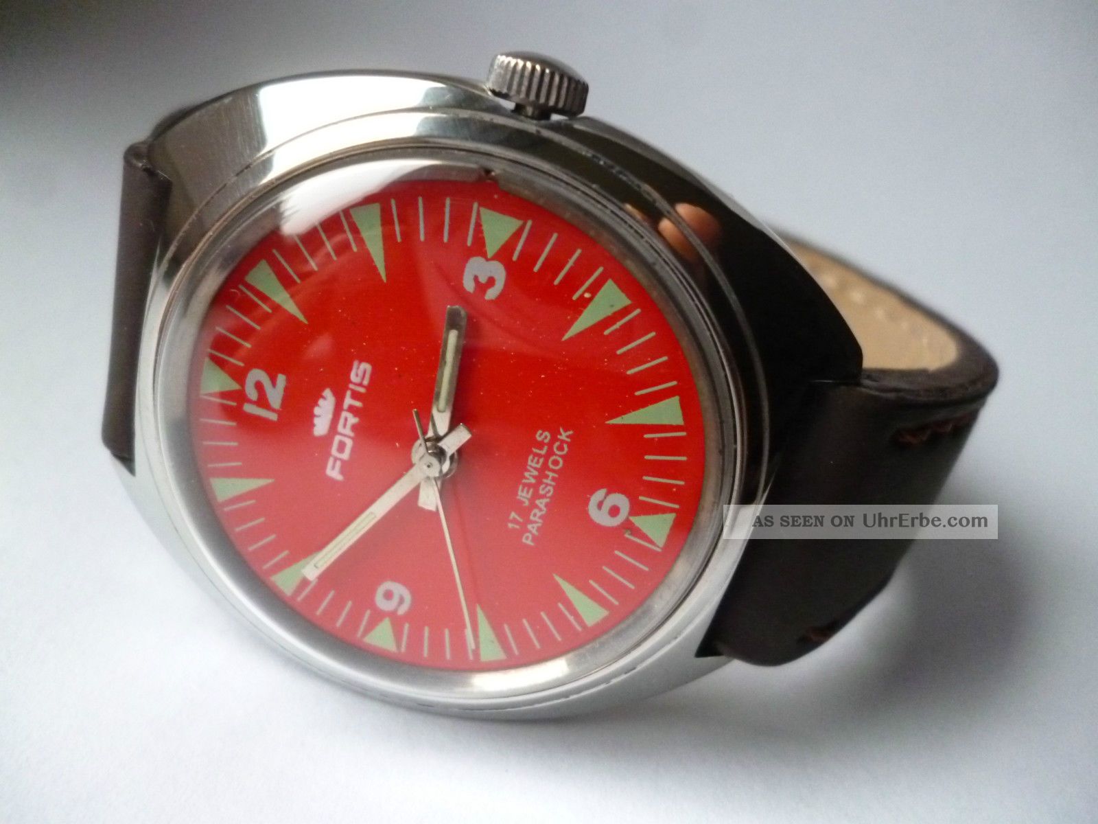 Rare Fortis Military Red Eye Handaufzug,  Vintage,  Sehr Schön Armbanduhren Bild