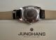 Hau,  Junghans,  Komplett Edelstahl,  70er Jahre,  Handaufzug Schwarzes Zifferblatt Armbanduhren Bild 2