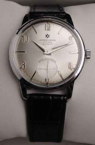 Vintage Armbanduhr Junghans - Handaufzug – Wehrmachtswerk Cal.  As 1130 Bild