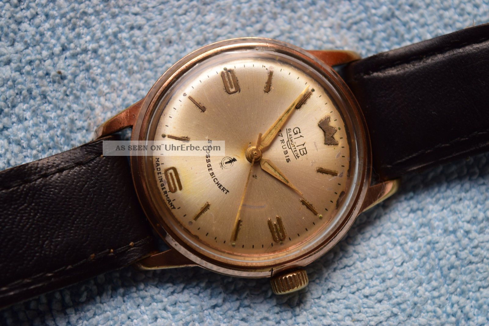 Herren Armbanduhr,  Gub,  Glashütte,  Güteuhr 70.  1,  Q1.  Handaufzug,  Vintage Ddr. Armbanduhren Bild
