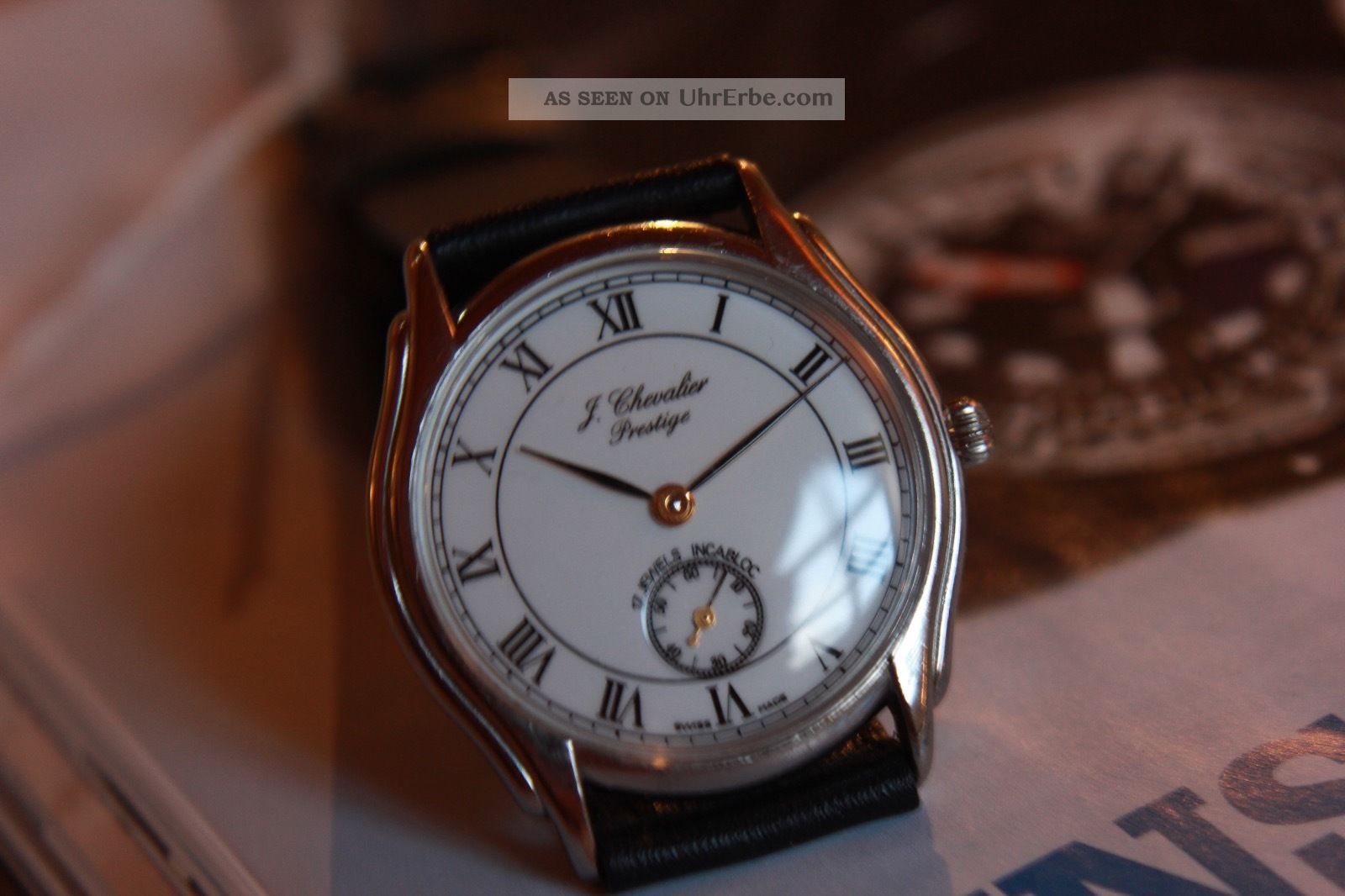 J.  Chevalier Prestige Herrenarmbanduhr Handaufzug Swiss Made Peseux 7040 Dez.  Sek Armbanduhren Bild